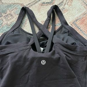 lululemon black tank with crossover back